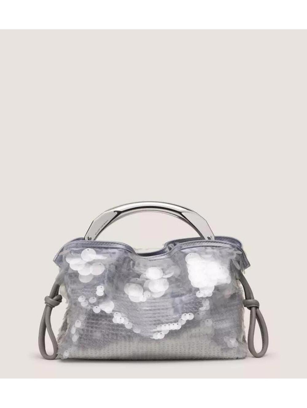 Stuart Weitzman Mia Mini Arc Bag Cool Gray Sequin shoulder‎ bag crossbody Bag